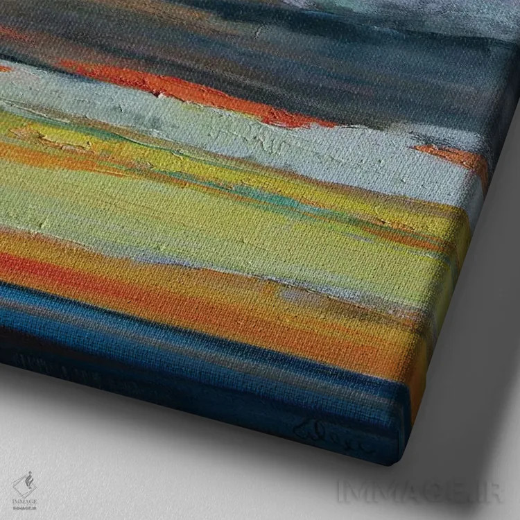 تابلو غروب ساحل هرموسا (کالیفرنیا) اثر الکسی فاین - نمای نزدیک بافت بوم