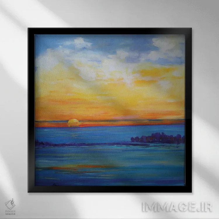 تابلو غروب روز استقلال اثر الکسی فاین - نمای قابدار مشکی