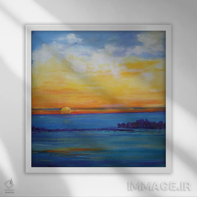 تابلو غروب روز استقلال اثر الکسی فاین - نمای قابدار سفید