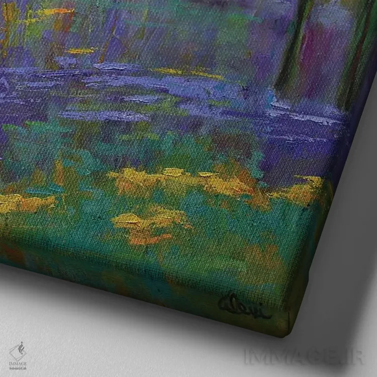 تابلو درهٔ شقایقها اثر الکسی فاین - نمای نزدیک بافت بوم