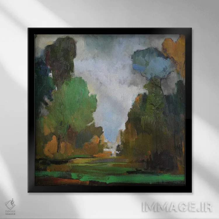 تابلو تنهایی طبیعت اثر الکسی فاین - نمای قابدار مشکی