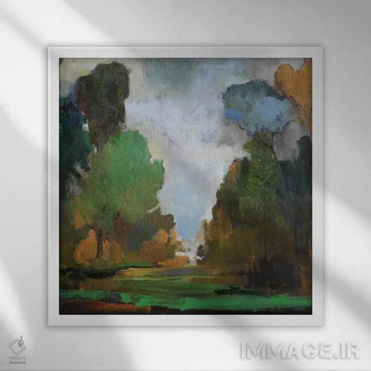 تابلو تنهایی طبیعت اثر الکسی فاین - نمای قابدار سفید