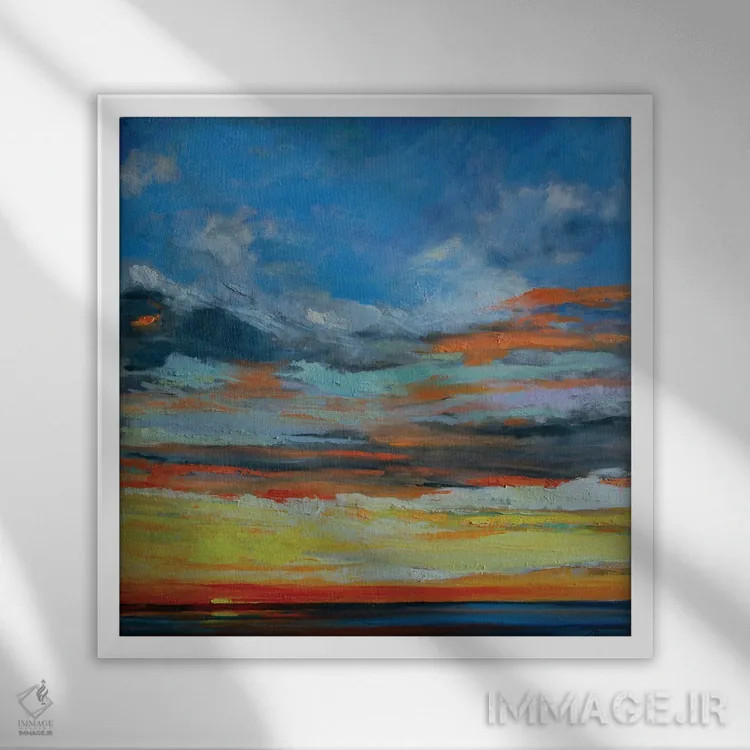 تابلو غروب ساحل هرموسا (کالیفرنیا) اثر الکسی فاین - نمای قابدار سفید