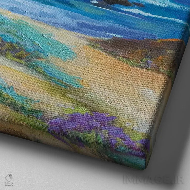 تابلو خلیج کارمل اثر الکسی فاین - نمای نزدیک بافت بوم