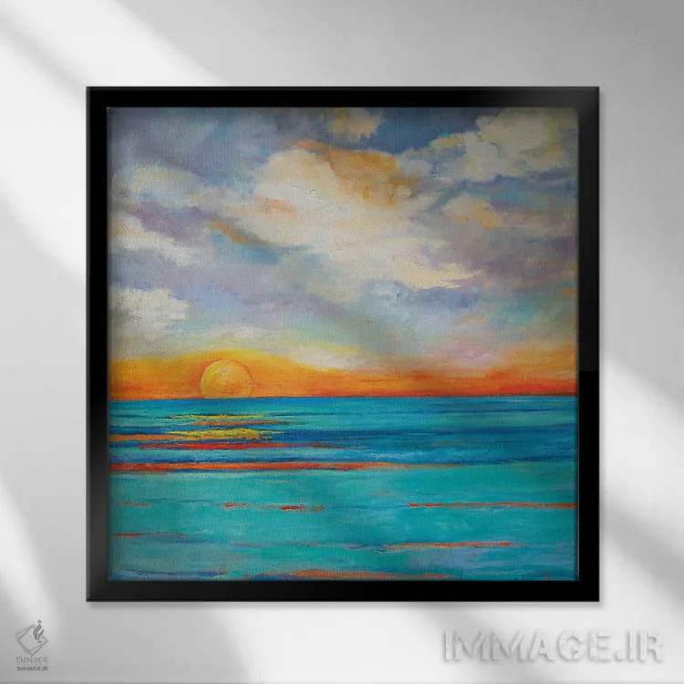 تابلو رویای ساحل زوما اثر الکسی فاین - نمای قابدار مشکی