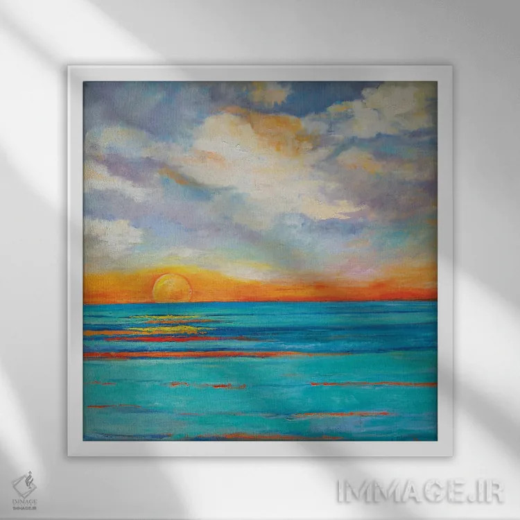 تابلو رویای ساحل زوما اثر الکسی فاین - نمای قابدار سفید