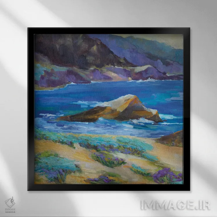 تابلو خلیج کارمل اثر الکسی فاین - نمای قابدار مشکی