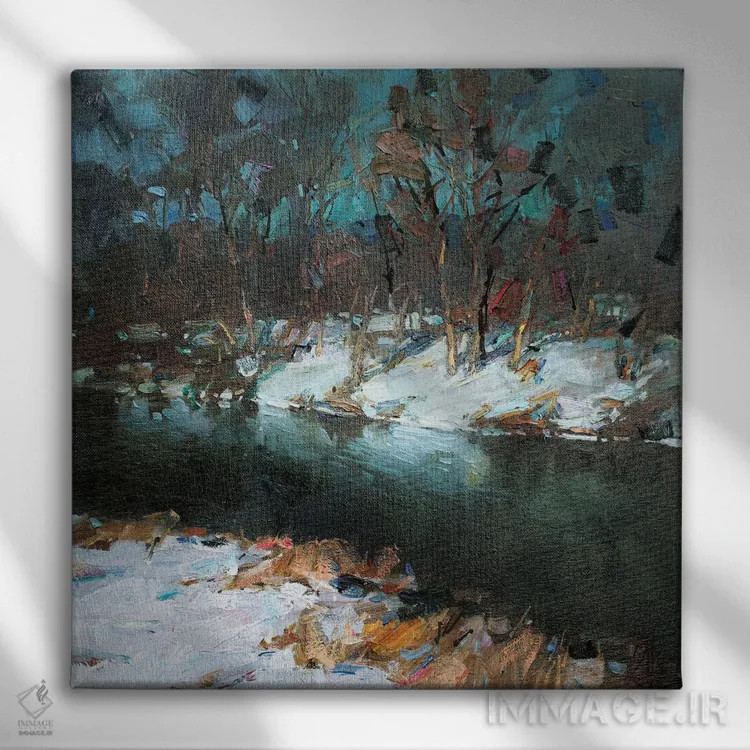 تابلو اولین برف اثر سرگئی الکساندروویچ پوزدیف - نمای روبهرو روی دیوار