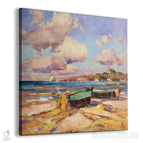 تابلو قایقهای ماهیگیری اثر سرگئی الکساندروویچ پوزدیف - نمای پرسپکتیو محصول