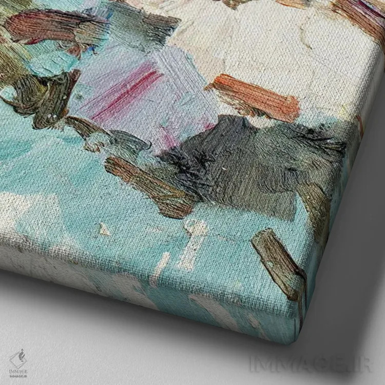 تابلو سروها اثر سرگئی الکساندروویچ پوزدیف - نمای نزدیک بافت بوم