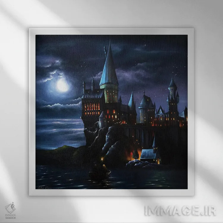 تابلو مهتاب هاگوارتز (هری پاتر) اثر الکس کر - نمای قابدار سفید