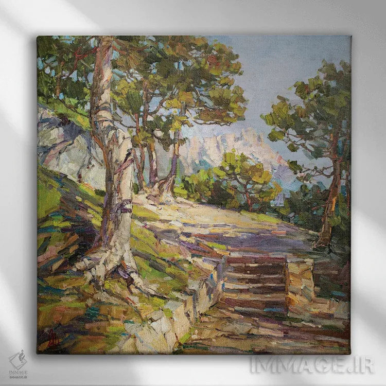 تابلو پلههای ایتالیایی اثر سرگئی الکساندروویچ پوزدیف - نمای روبهرو روی دیوار