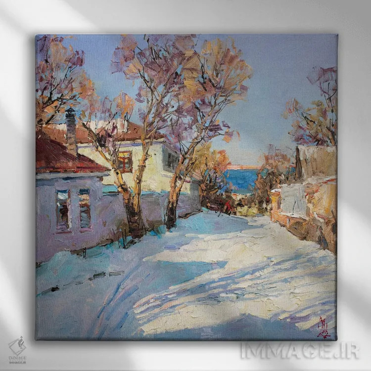 تابلو برف نادر کنار ساحل اثر سرگئی الکساندروویچ پوزدیف - نمای روبهرو روی دیوار