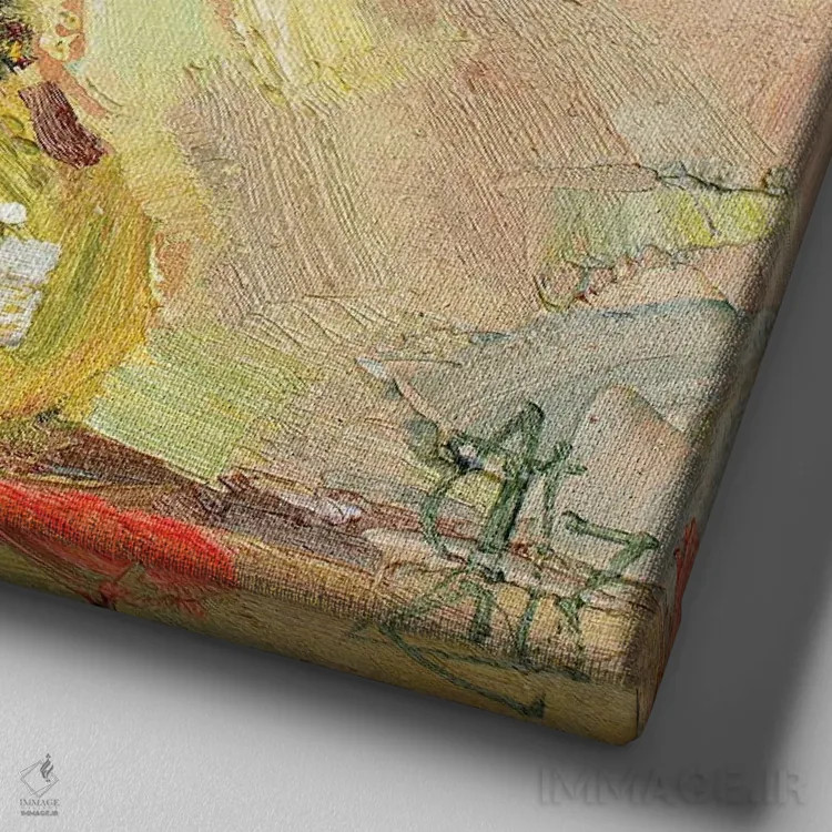 تابلو قطعهٔ شبانه اثر سرگئی الکساندروویچ پوزدیف - نمای نزدیک بافت بوم