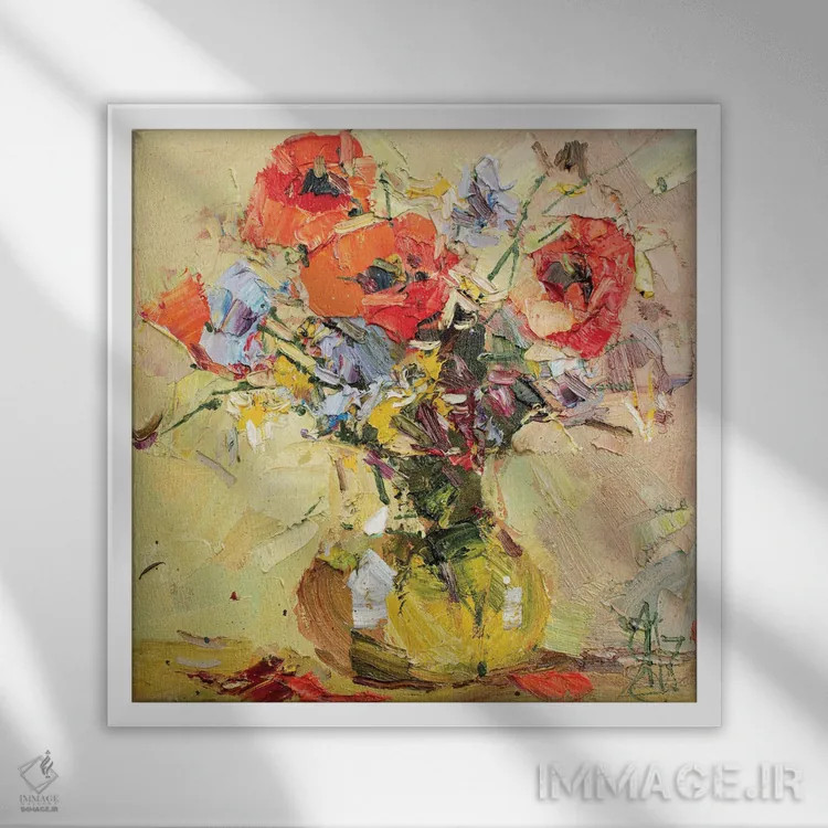 تابلو قطعهٔ شبانه اثر سرگئی الکساندروویچ پوزدیف - نمای قابدار سفید