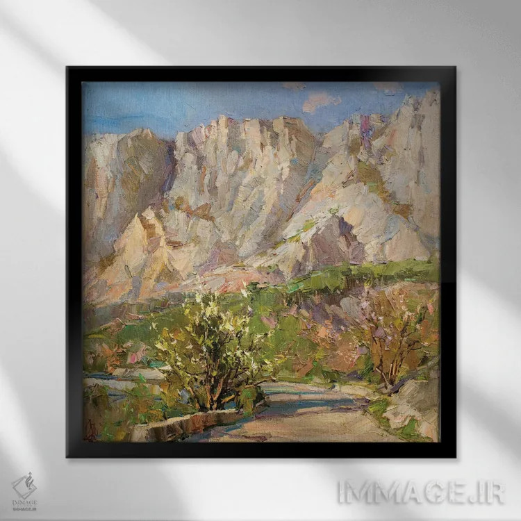 تابلو جاده به سوی ارتفاعات اثر سرگئی الکساندروویچ پوزدیف - نمای قابدار مشکی