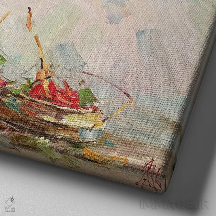 تابلو گلهای رز اثر سرگئی الکساندروویچ پوزدیف - نمای نزدیک بافت بوم