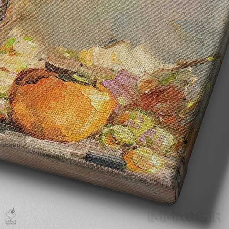 تابلو طبیعت بیجان رزها II اثر سرگئی الکساندروویچ پوزدیف - نمای نزدیک بافت بوم