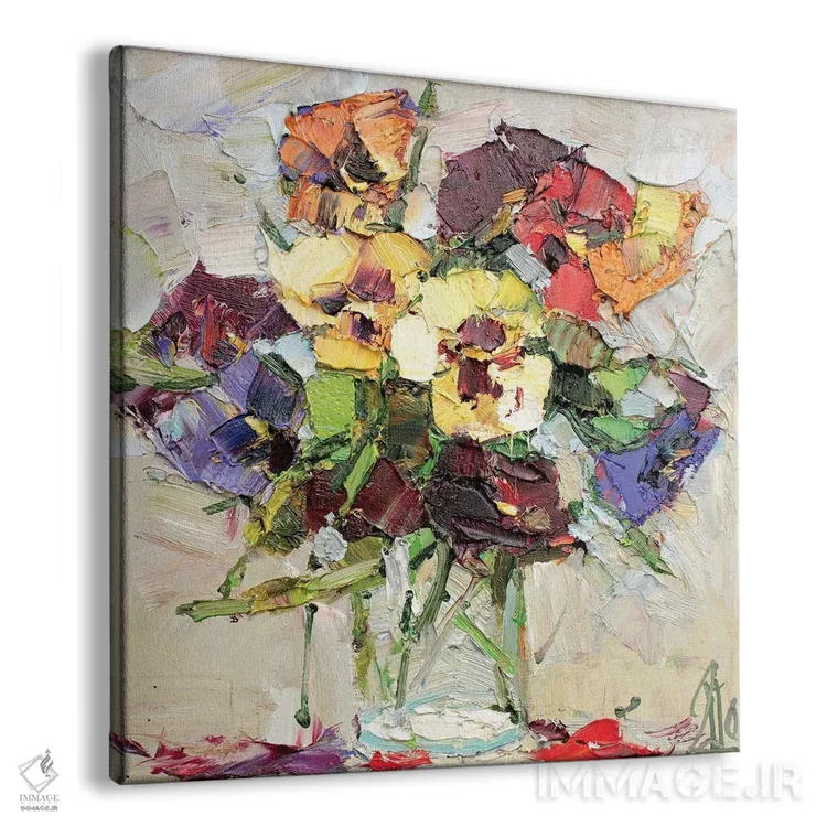 تابلو گلهای بوسهام بده زود (نوع گل) اثر سرگئی الکساندروویچ پوزدیف - نمای پرسپکتیو محصول
