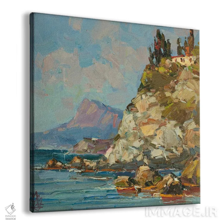 تابلو کلبه بر صخره اثر سرگئی الکساندروویچ پوزدیف - نمای پرسپکتیو محصول