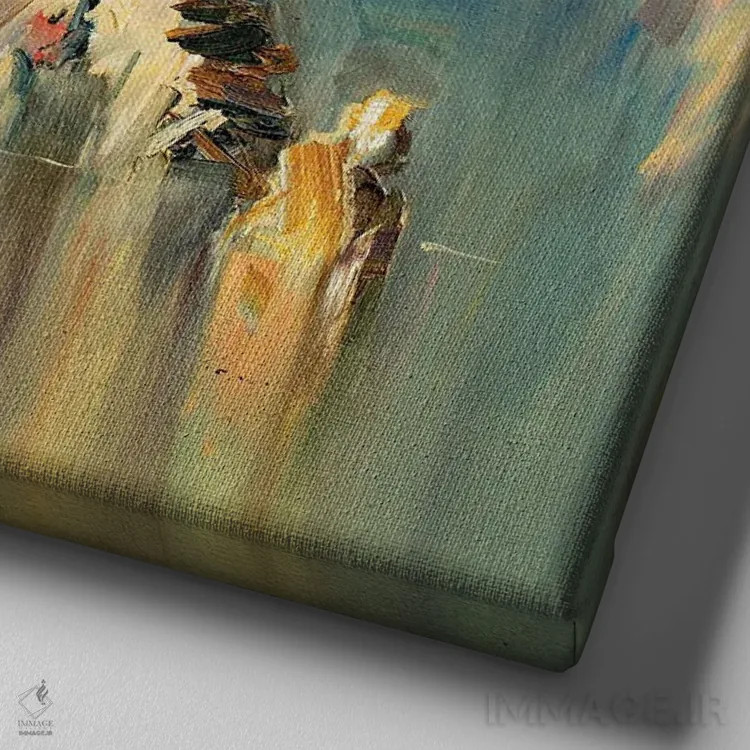 تابلو دروازههای طلایی اثر سرگئی الکساندروویچ پوزدیف - نمای نزدیک بافت بوم