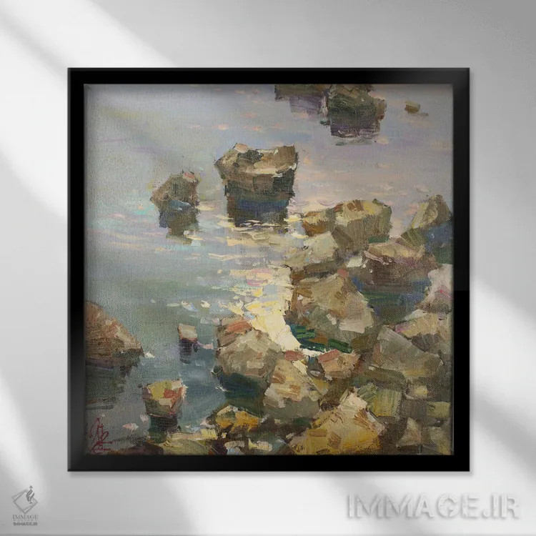 تابلو دریای آرام اثر سرگئی الکساندروویچ پوزدیف - نمای قابدار مشکی