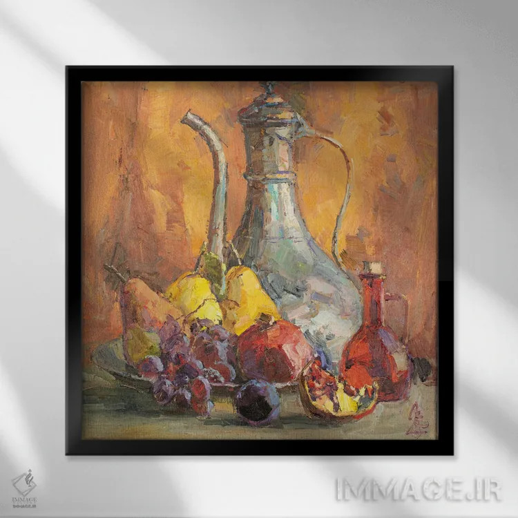 تابلو طبیعت بیجان شرقی اثر سرگئی الکساندروویچ پوزدیف - نمای قابدار مشکی