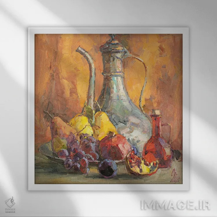 تابلو طبیعت بیجان شرقی اثر سرگئی الکساندروویچ پوزدیف - نمای قابدار سفید