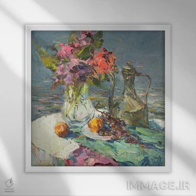 تابلو طبیعت بیجان ساحلی اثر سرگئی الکساندروویچ پوزدیف - نمای قابدار سفید