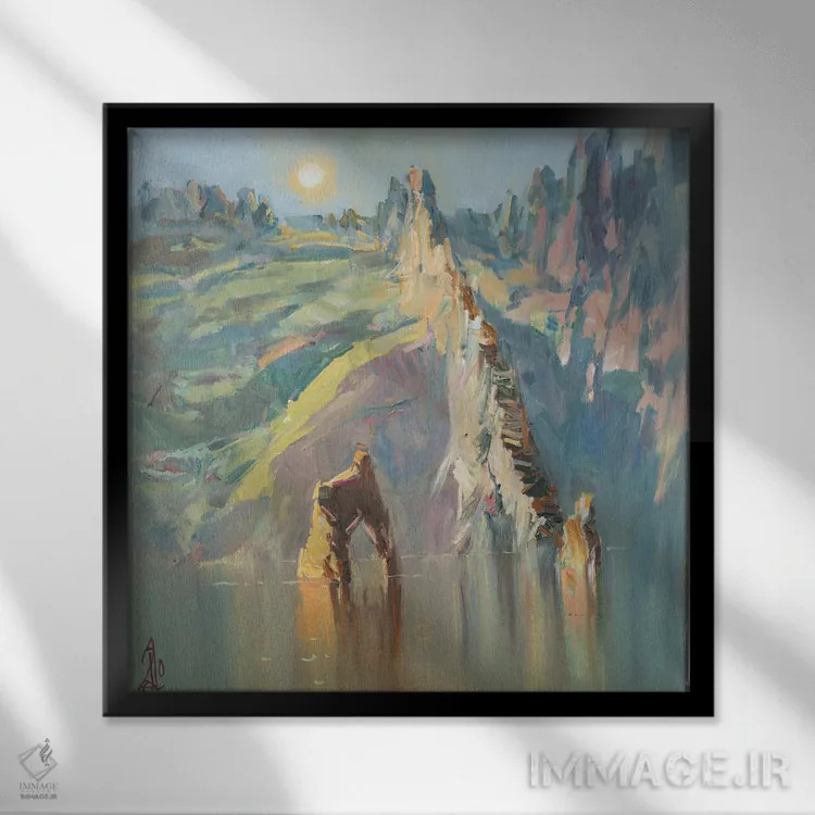 تابلو کاراتاگ. دروازههای طلایی (منطقه کریمه) اثر سرگئی الکساندروویچ پوزدیف - نمای قابدار مشکی