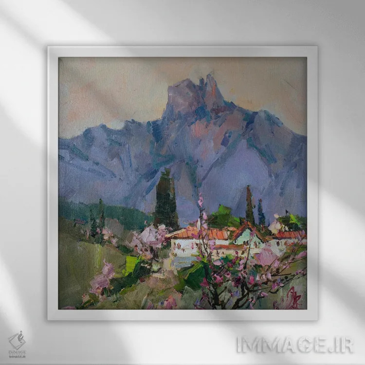 تابلو بهار در ارتفاعات اثر سرگئی الکساندروویچ پوزدیف - نمای قابدار سفید