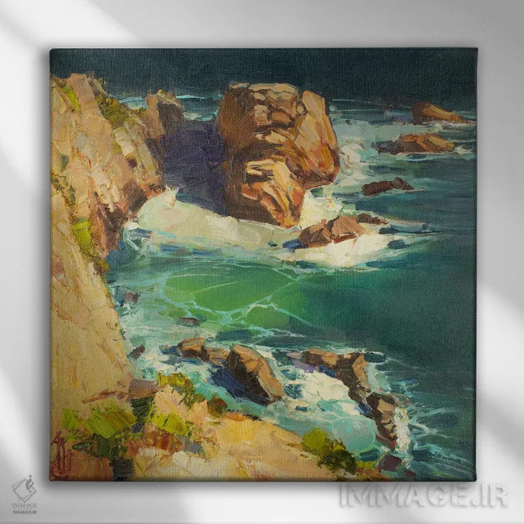 تابلو نیمروز بالای دریا اثر سرگئی الکساندروویچ پوزدیف - نمای روبهرو روی دیوار
