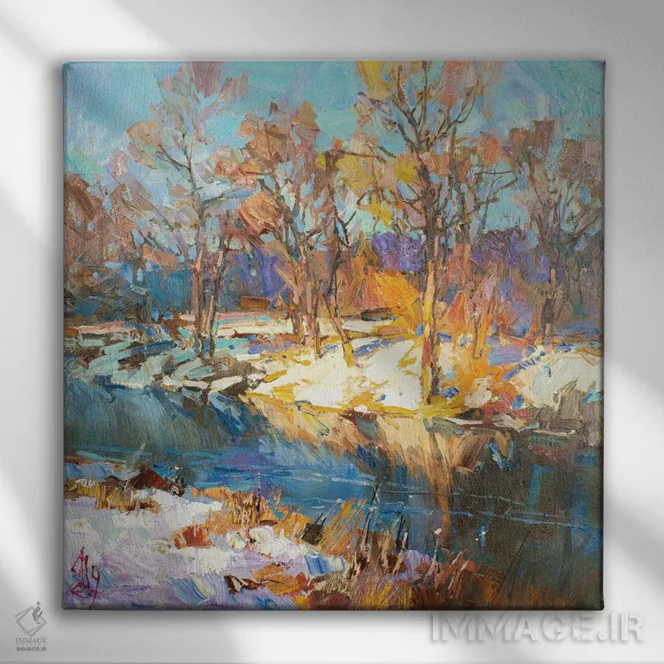 تابلو بهار در راه است اثر سرگئی الکساندروویچ پوزدیف - نمای روبهرو روی دیوار