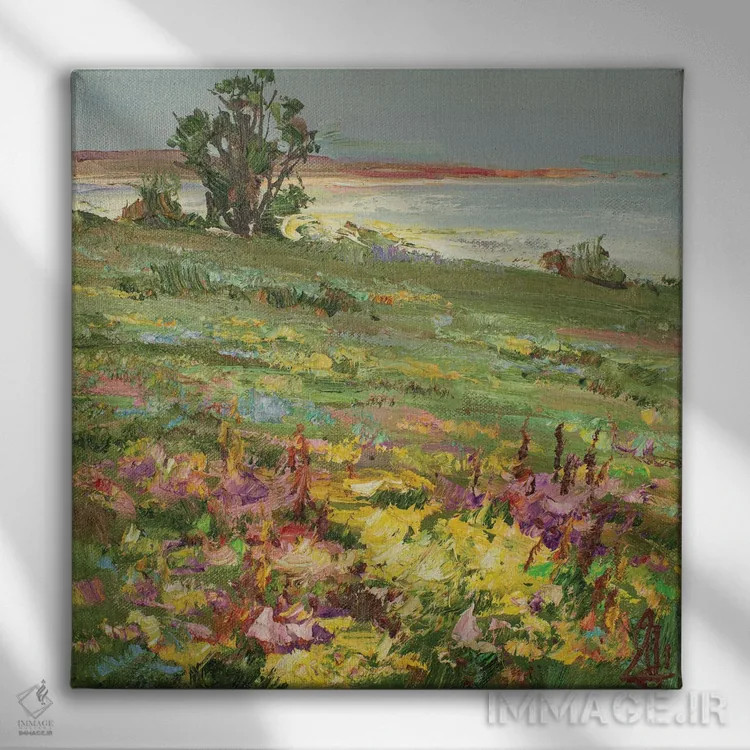 تابلو دشت بهاری اثر سرگئی الکساندروویچ پوزدیف - نمای روبهرو روی دیوار