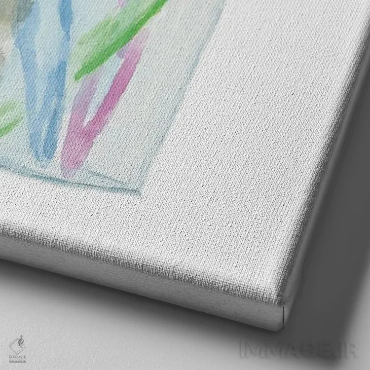 تابلو گربهٔ کالیکو و مسواکها اثر آلکسی دیمیتریویچ شمیروف - نمای نزدیک بافت بوم