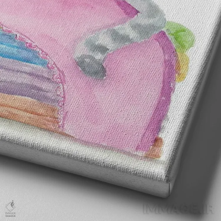 تابلو گربهٔ تیبی خاکستری روی حولهها اثر آلکسی دیمیتریویچ شمیروف - نمای نزدیک بافت بوم