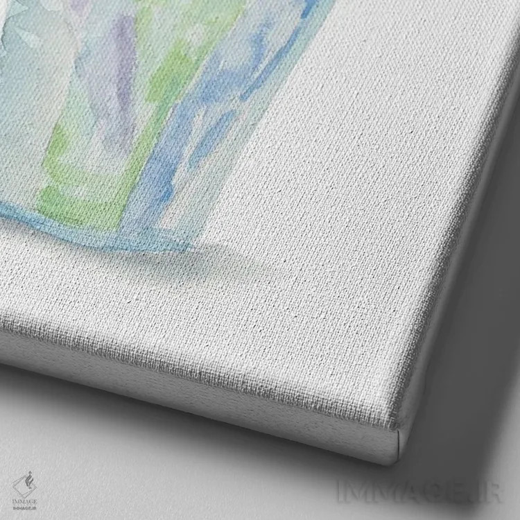 تابلو گربهٔ تیبی خاکستری و مسواکها اثر آلکسی دیمیتریویچ شمیروف - نمای نزدیک بافت بوم