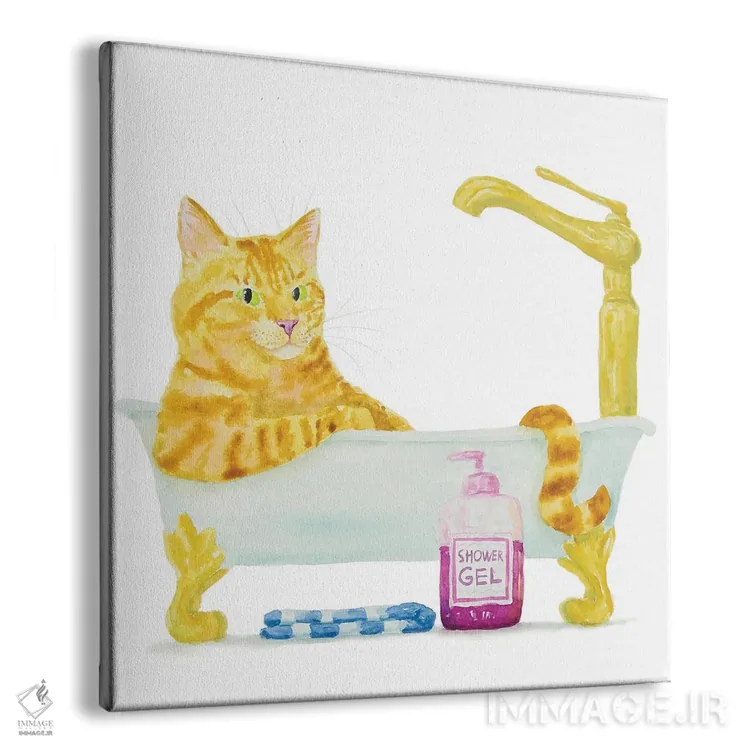 تابلو گربهٔ نارنجی در وان اثر آلکسی دیمیتریویچ شمیروف - نمای پرسپکتیو محصول