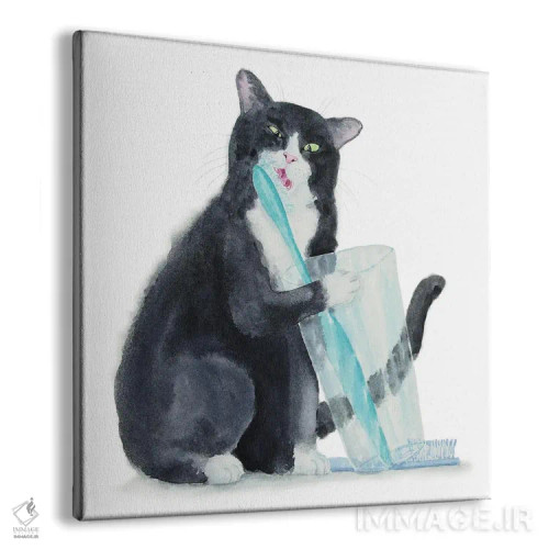 تابلو گربهٔ تاکسیدو و مسواک اثر آلکسی دیمیتریویچ شمیروف - نمای پرسپکتیو محصول