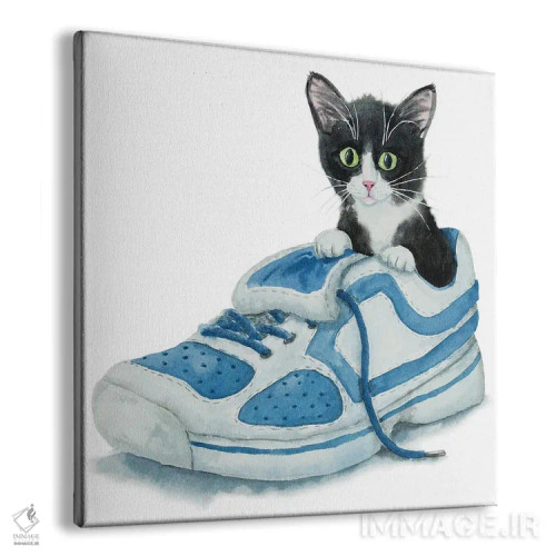 تابلو بچهگربهٔ تاکسیدو در کفش اثر آلکسی دیمیتریویچ شمیروف - نمای پرسپکتیو محصول