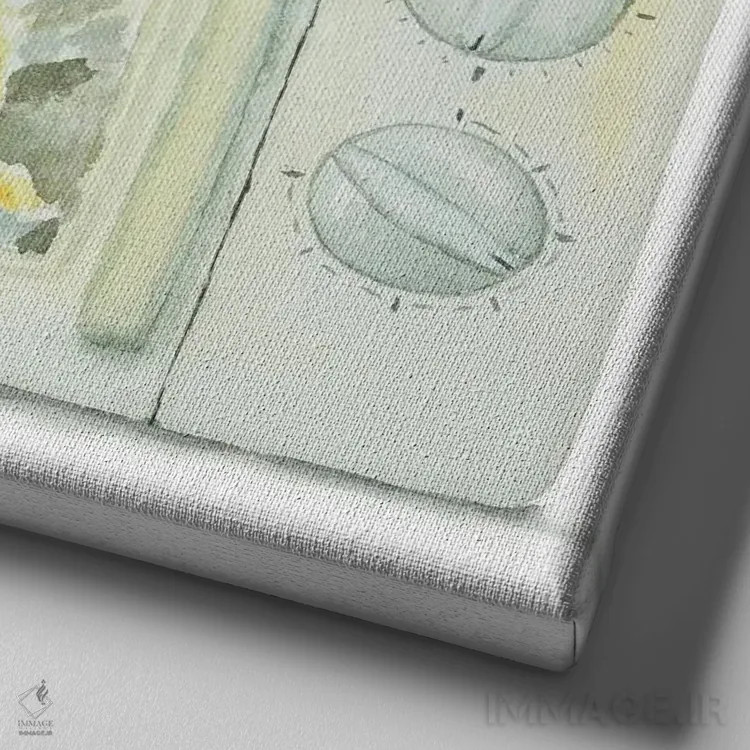 تابلو گربهٔ سیاه روی مایکروویو اثر آلکسی دیمیتریویچ شمیروف - نمای نزدیک بافت بوم