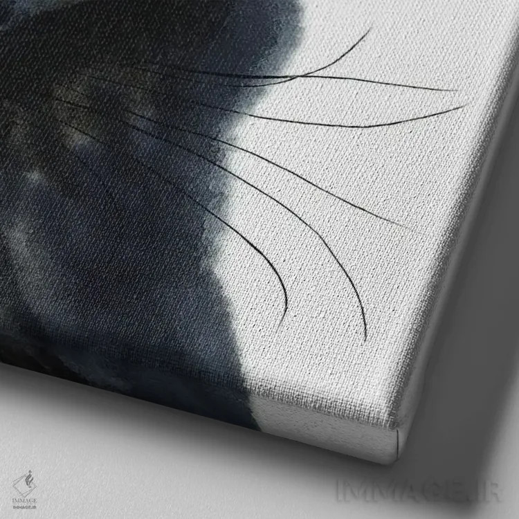 تابلو گربهٔ سیاه تاجدار اثر آلکسی دیمیتریویچ شمیروف - نمای نزدیک بافت بوم