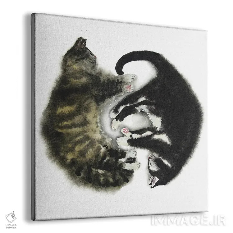 تابلو گربهٔ راهراه و تاکسیدویی اثر آلکسی دیمیتریویچ شمیروف - نمای پرسپکتیو محصول