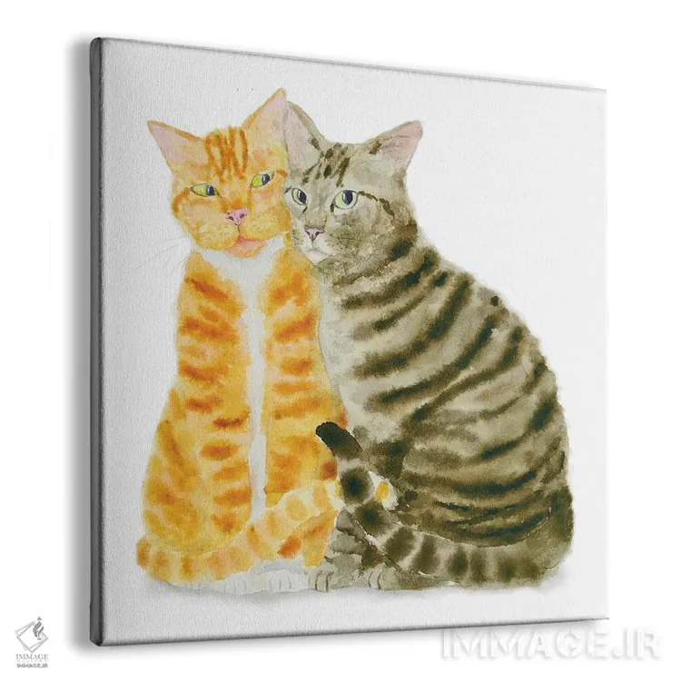 تابلو گربهٔ قهوهای راهراه و نارنجی اثر آلکسی دیمیتریویچ شمیروف - نمای پرسپکتیو محصول