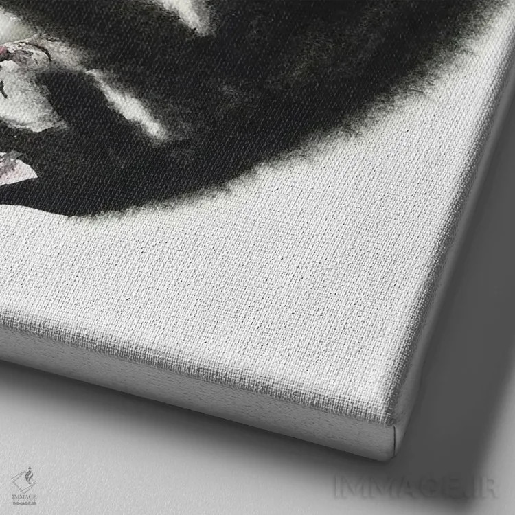 تابلو گربهٔ راهراه و تاکسیدویی اثر آلکسی دیمیتریویچ شمیروف - نمای نزدیک بافت بوم