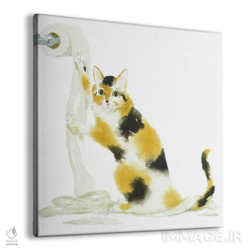 تابلو گربهٔ کالیکو و دستمال توالت اثر آلکسی دیمیتریویچ شمیروف - نمای پرسپکتیو محصول