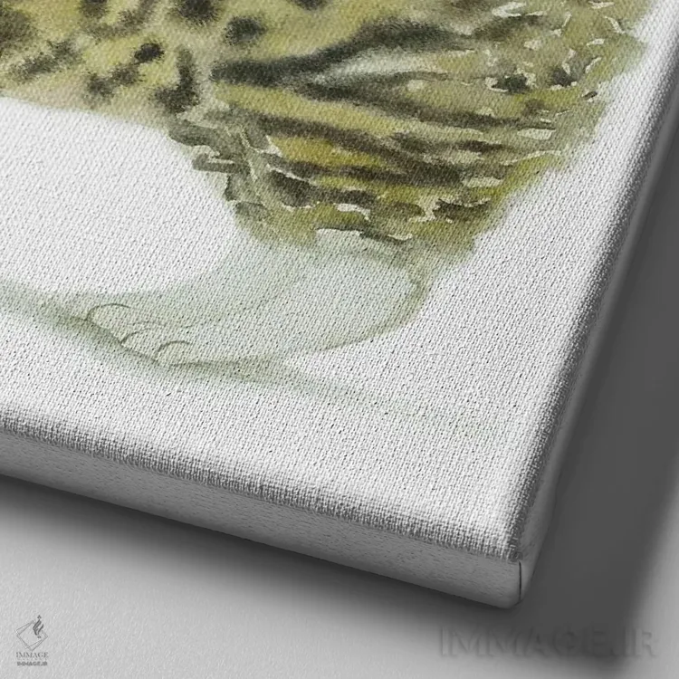 تابلو گربهٔ راهراه و قهوه اثر آلکسی دیمیتریویچ شمیروف - نمای نزدیک بافت بوم