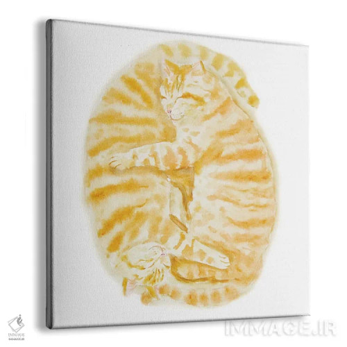 تابلو دو گربهی نارنجی خالدار خوابیده اثر آلکسی دیمیتریویچ شمیروف - نمای پرسپکتیو محصول