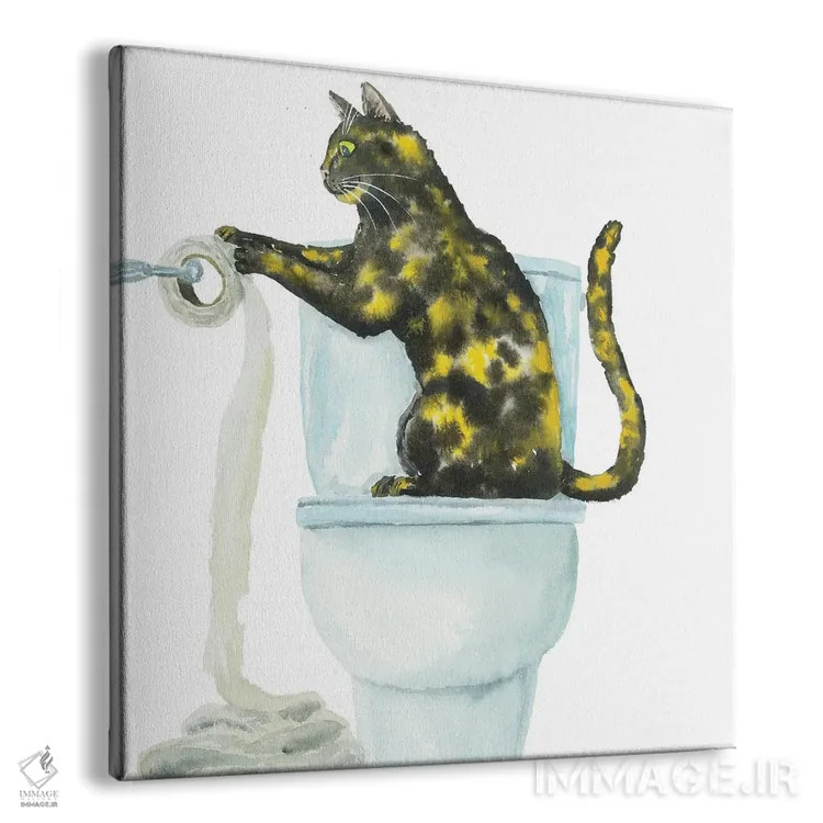 تابلو گربهی لاکپشتی و دستمال توالت اثر آلکسی دیمیتریویچ شمیروف - نمای پرسپکتیو محصول