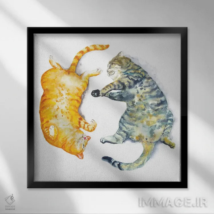 تابلو دو دوست اثر آلکسی دیمیتریویچ شمیروف - نمای قابدار مشکی